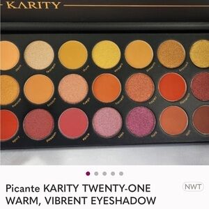 Karity Vibrant Eyeshadow Palette with Gold, Orange, and Purple